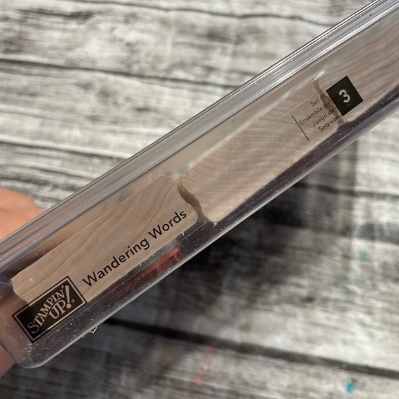 Retired Stampin’ Up!  Wandering Words Set of 4 rubber stamps great condition - Picture 3 of 4